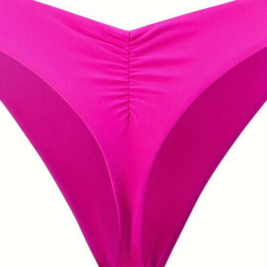 Damen Bikini-Höschen mit seitlichen Rüschendetails und hohem Schnitt EB