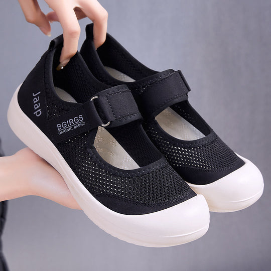 Damen Bequeme Freizeit-Sandalen mit verstellbarem Klettverschluss und atmungsaktivem Obermaterial EB