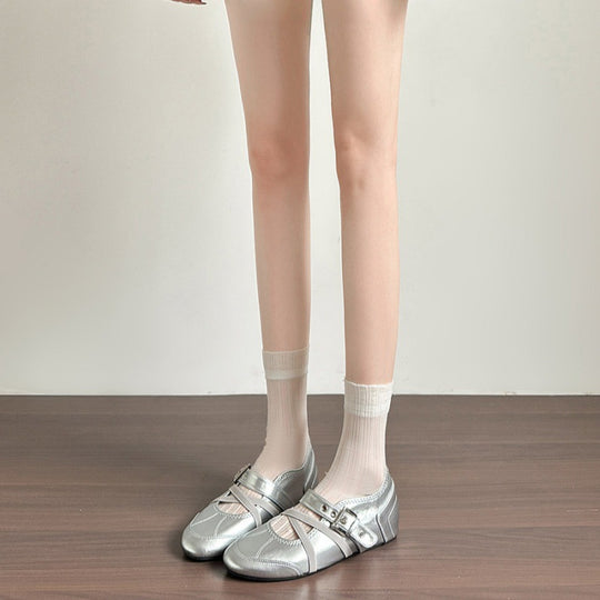 Damen elegante Mokassins mit modischen Schnallen-Details EB