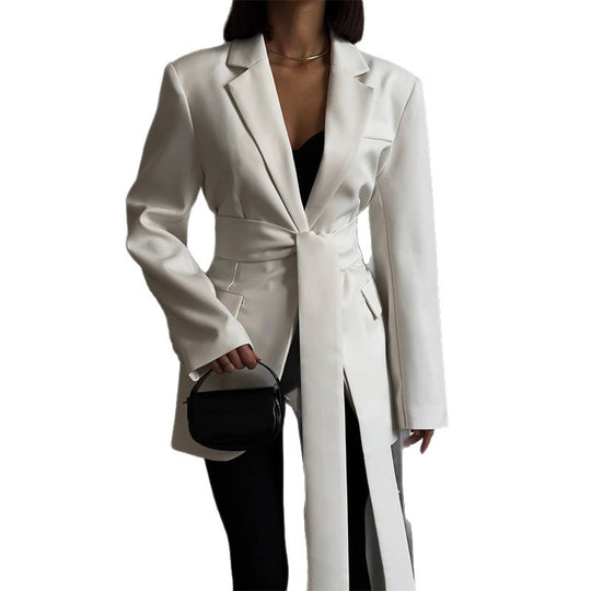 Damen eleganter Blazer mit Taillengürtel EB