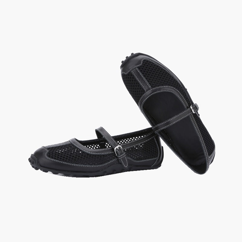 Damen Ballerinas mit elegantem Riemchen und atmungsaktivem Obermaterial EB