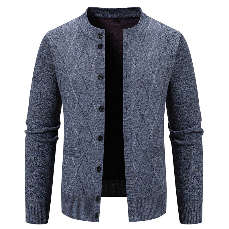 Herren Strickjacke mit modernem Rautenmuster EB