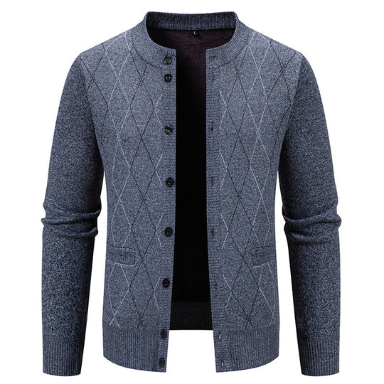 Herren Strickjacke mit modernem Rautenmuster EB