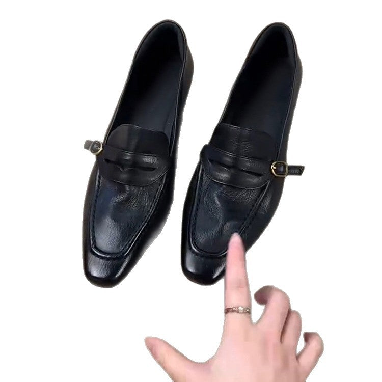 Damen elegante Loafers mit modischer Schnallenverzierung EB