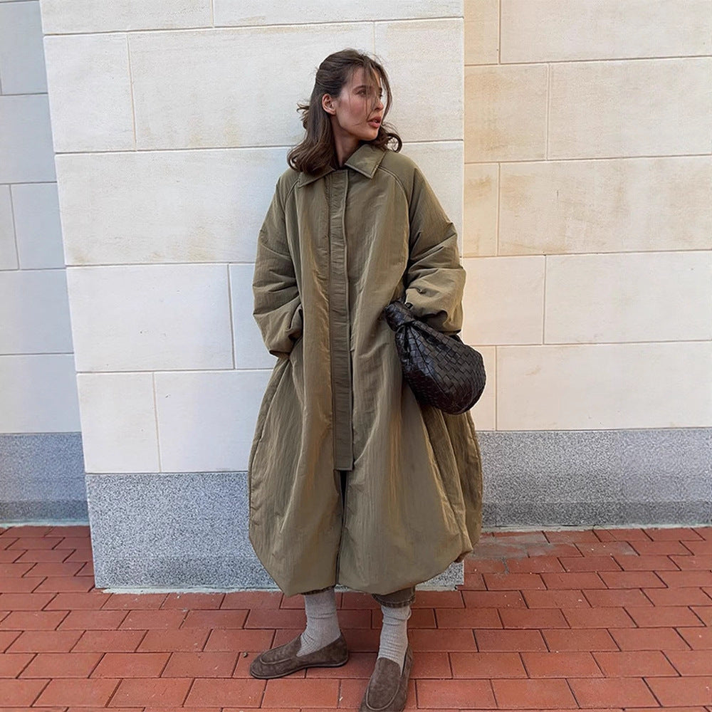 Damen Oversized Steppjacke mit elegantem Schnitt und praktischen Taschen EB