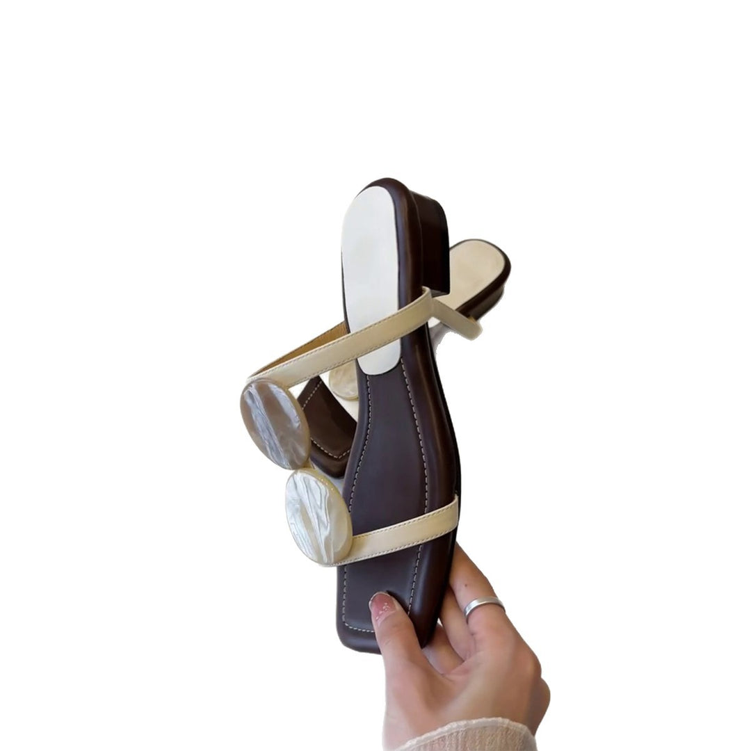 Damen elegante Flip-Flops mit dekorativen Perlenapplikationen EB