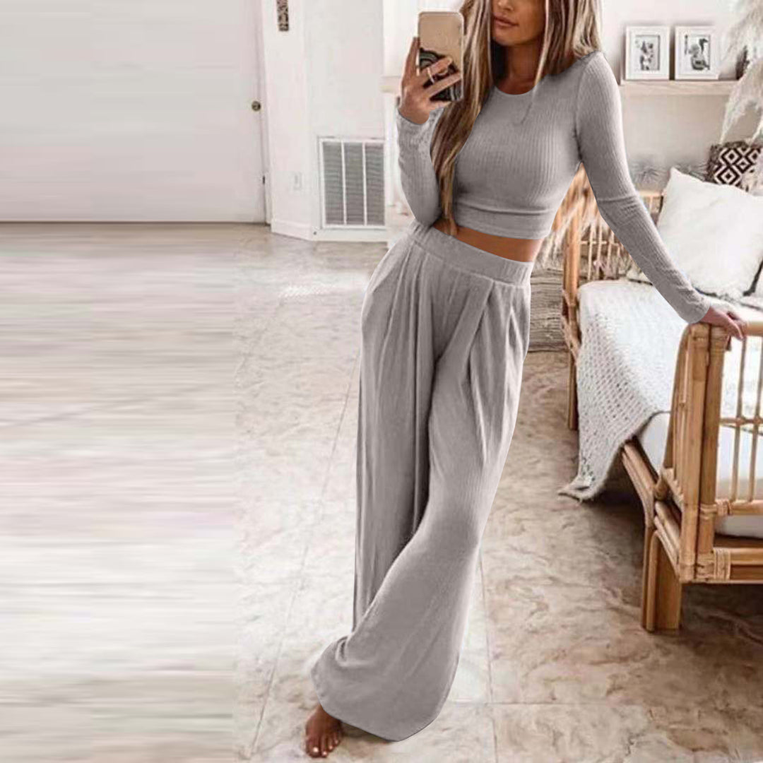Damen elegante Freizeitanzug mit langen Ärmeln und weitem Schnitt EB