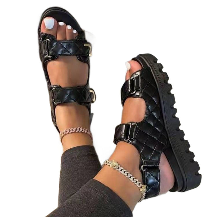 Damen Modische und bequeme Komfort-Sandalen mit verstellbaren Riemen EB