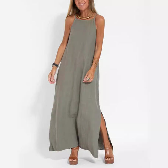 Damen Maxi-Kleid mit elegantem Schnitt und feinen Trägern EB