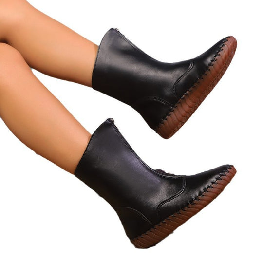 Damen nan knöchelhohe Stretch-Stiefelette mit handgenähter Mokassinnaht und profilierter Leichtlaufsohle EB