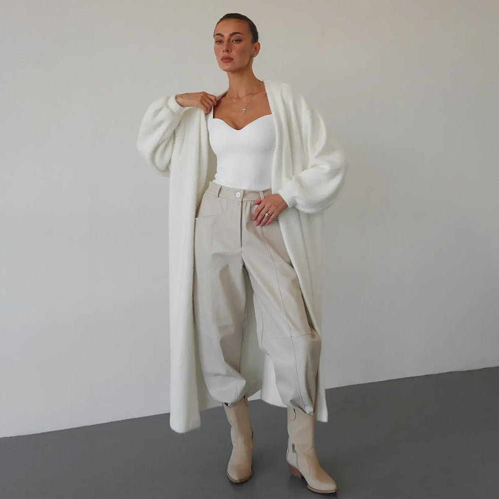 Damen eleganter Bouclé-Mantel EB