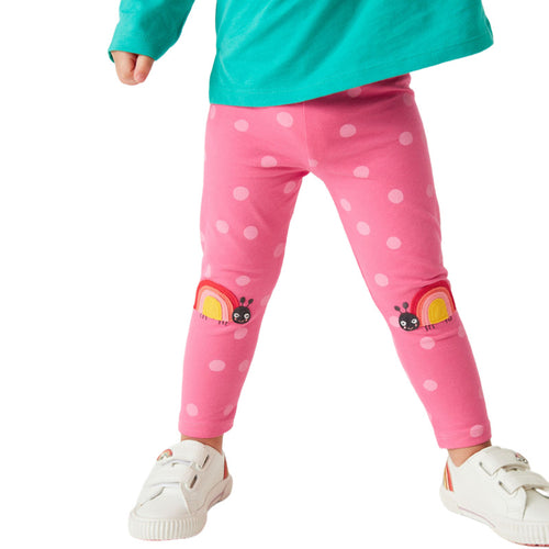 Mädchen Leggings mit fröhlichem Schnecken- und Punkten-Motiv EB