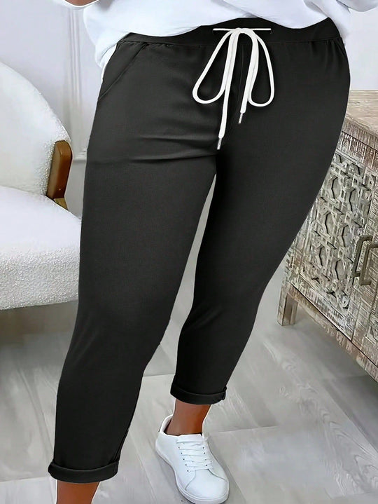 Damen Freizeithose mit elastischem Bund und Kordelzug EB