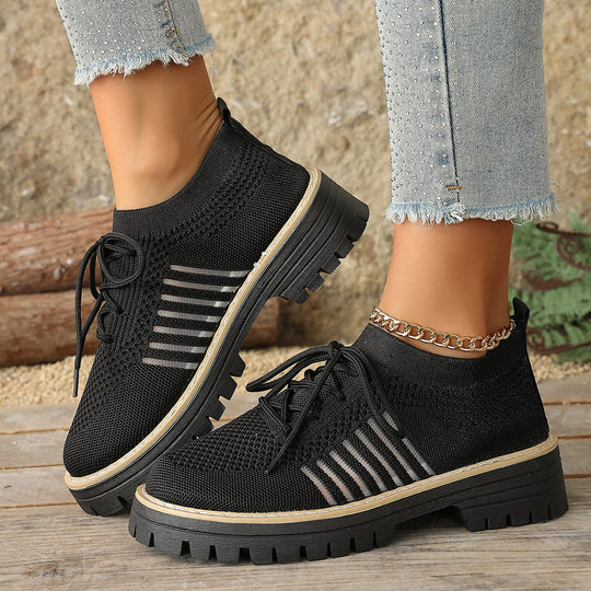 Damen Sportliche Strick-Sneaker mit rutschfester Sohle EB