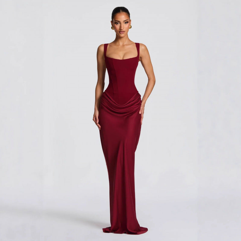 Damen Elegantes Maxi-Kleid mit raffinierten Drapierungen EB