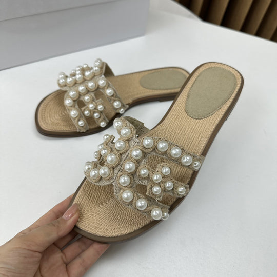 Damen Perlenbesetzte Sommerschuhe EB
