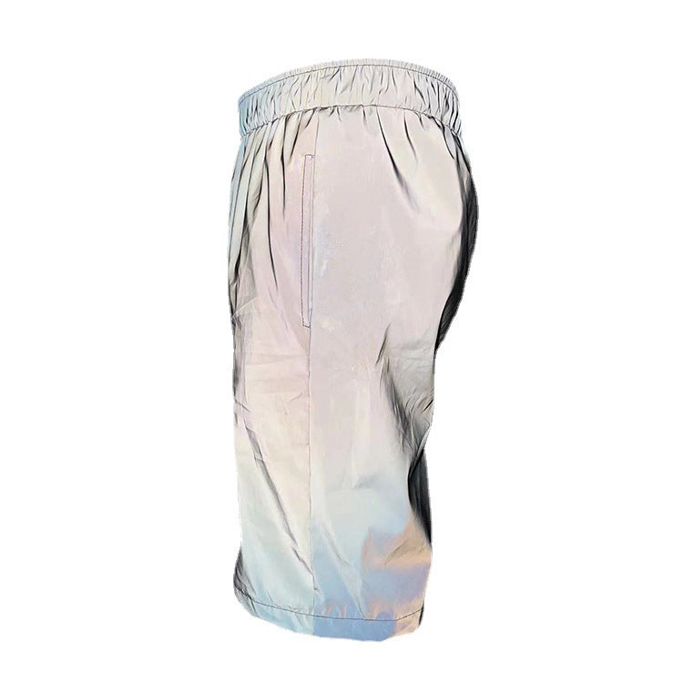 Damen Sportliche Shorts mit reflektierendem Effekt und elastischem Bund EB