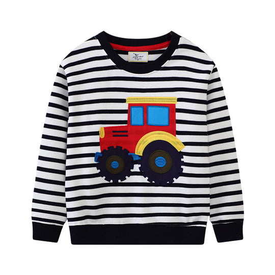 Jungen Sweatshirt mit kreativem Traktor-Design EB