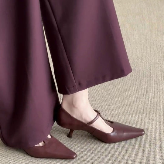 Damen elegante Slingback-Pumps mit modischem Schlitzdesign EB