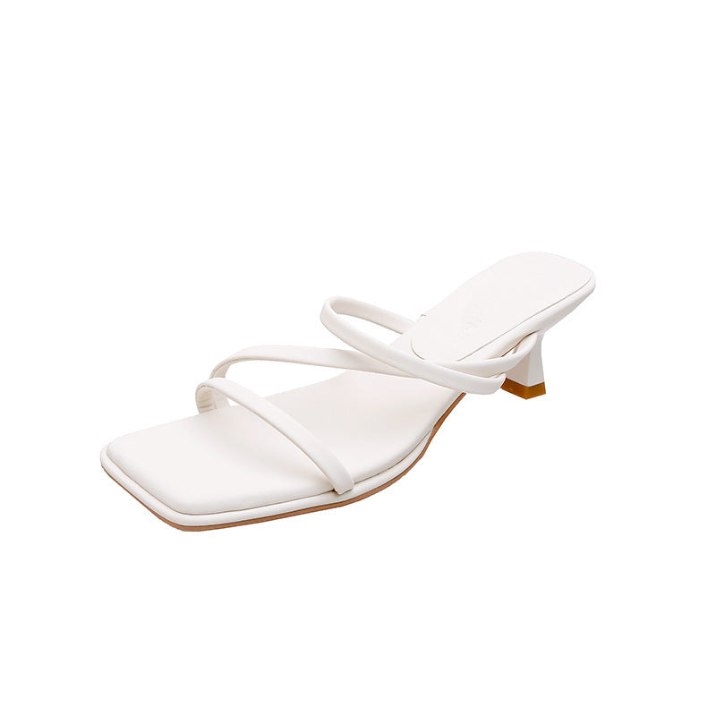 Damen elegante Slingback-Pantoletten mit modischem Riemen EB