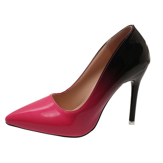 Damen elegante Spitzen-High Heels mit funkelndem Effekt EB