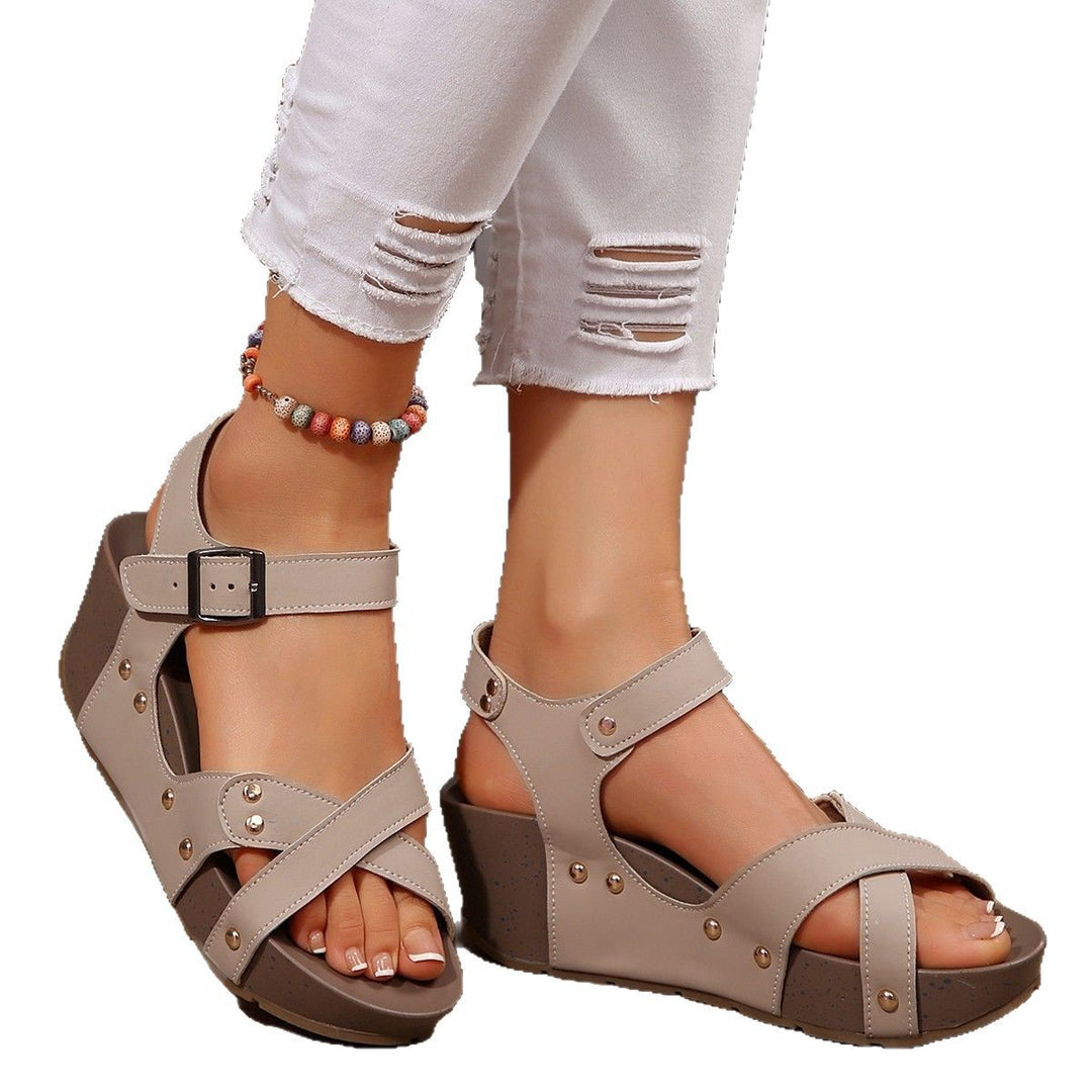 Damen Wedge-Sandalen mit elegantem Riemen-Design und modischen Akzenten EB