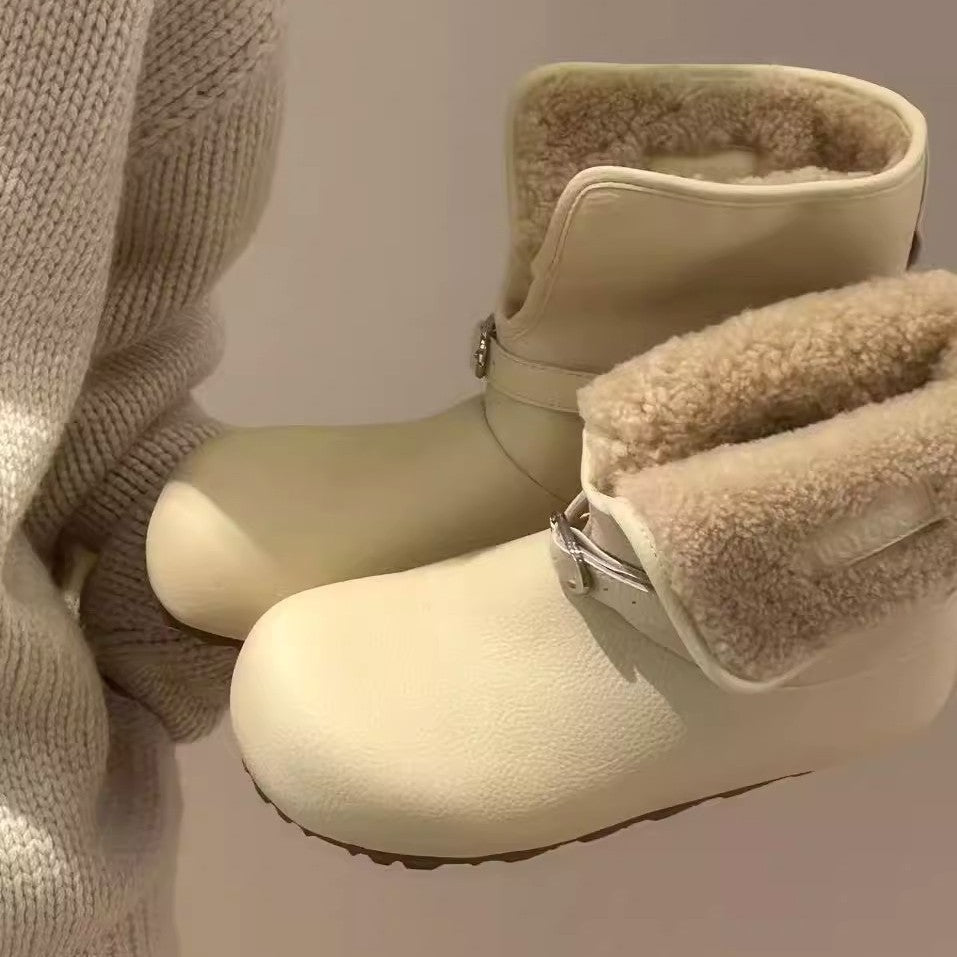 Damen Kuschelige Hausschuh-Stiefel mit flauschigem Innenfutter EB