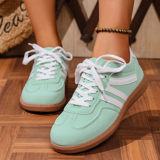 Damen Modische Sneakers mit schimmerndem Obermaterial und rutschfester Sohle EB