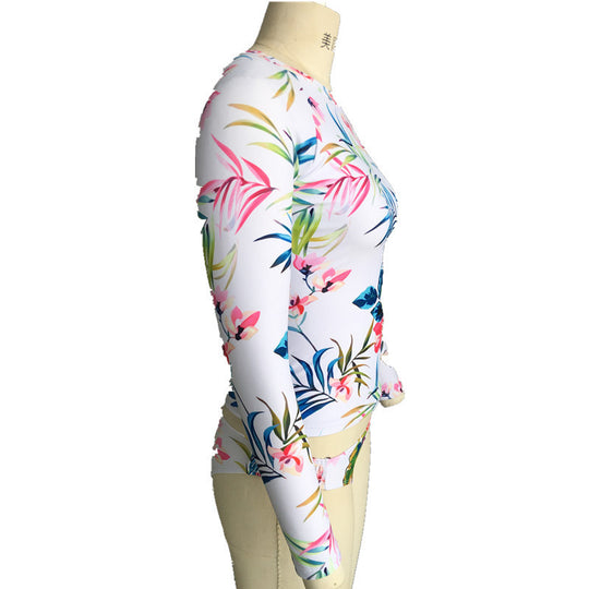 Damen Longsleeve Badeset mit floralen Mustern und UV-Schutz EB