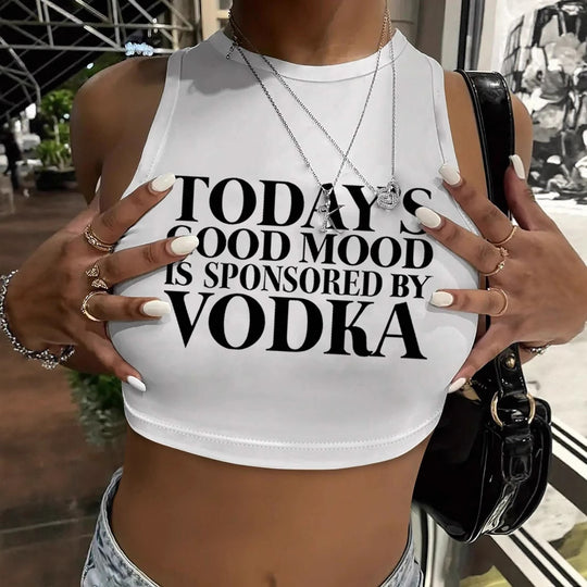 Damen Crop-Top mit inspirierendem Schriftzug und figurbetontem Design EB