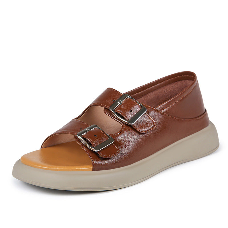 Damen Komfortable Clogs mit doppeltem Schnallenverschluss EB