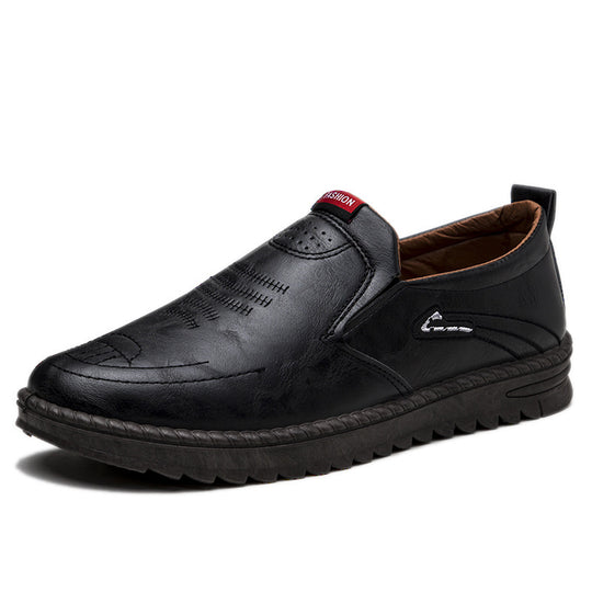 Herren Slip-On Freizeitschuhe aus Leder mit rutschfester Sohle EB