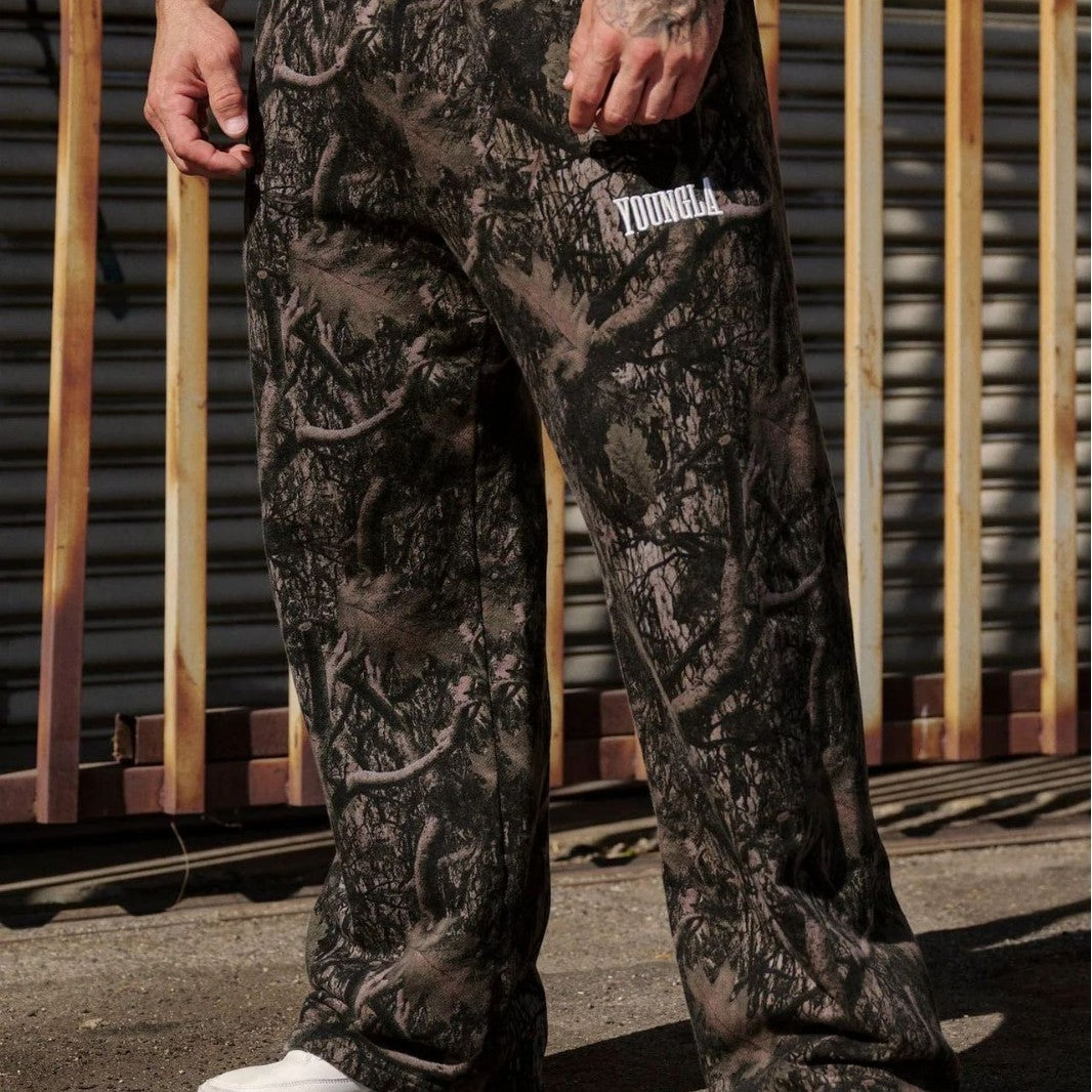 Herren nan weite Camouflage-Jogginghose mit elastischem Komfortbund und Oberschenkel-Logo EB