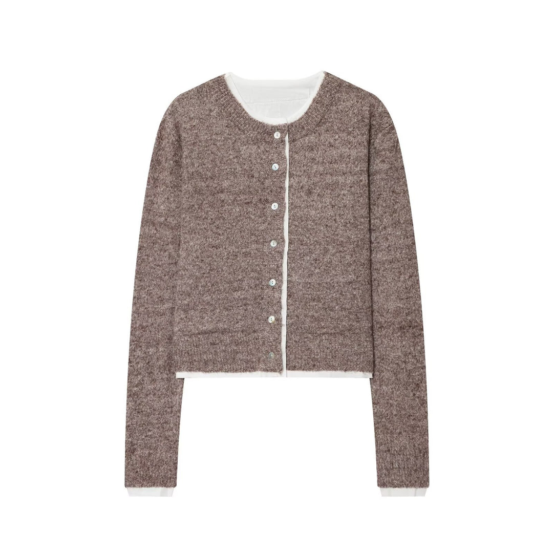 Damen Kurze Strickjacke mit Knopfdetails EB