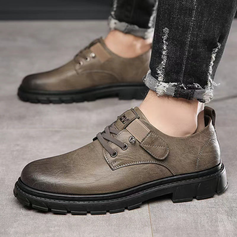 Herren bequeme Leder Schnürschuhe EB