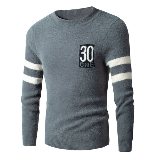 Herren Sportlicher Wollpullover mit strukturiertem Logo EB