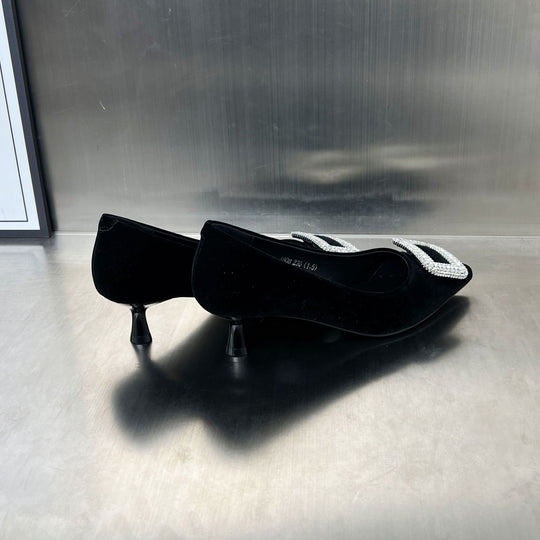 Damen Elegante Pumps mit funkelndem Strassbesatz und komfortablem Absatz EB