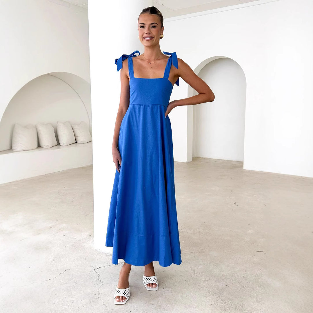 Damen maxikleid mit verstellbaren Trägern EB