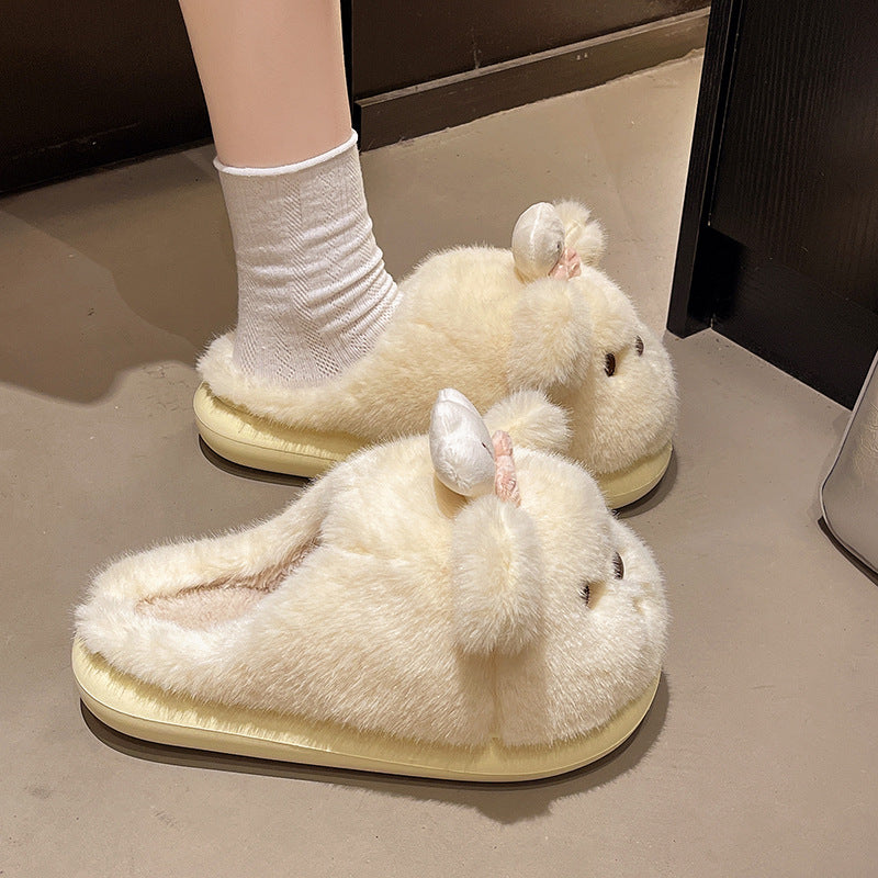 Damen Hausschuhe mit süßem Tiermotiv und bequemem Flauschematerial EB