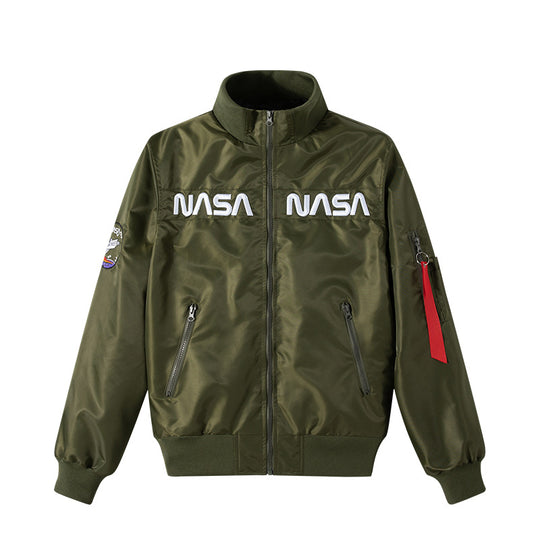Men's  NASA embroidered chest-panel technical flight jacket EB