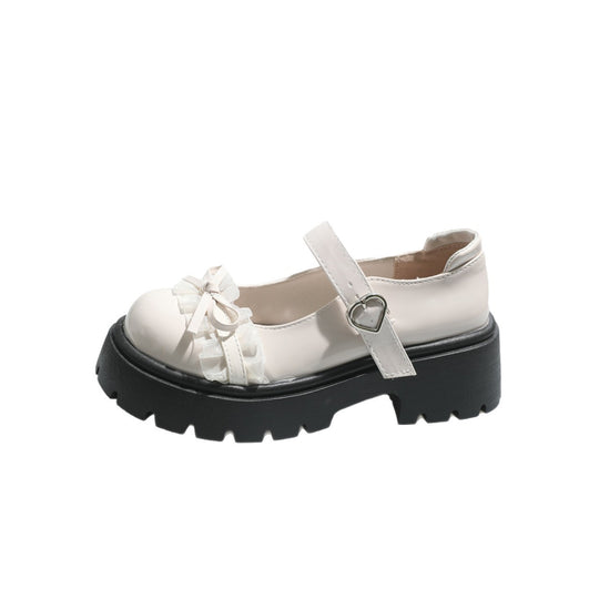 Damen Chunky Ballerinas mit dekorativem Schleifen-Detail und verstellbarem Riemen EB