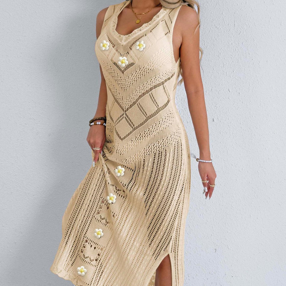 Damen Häkel-Kleid mit floralem Design EB