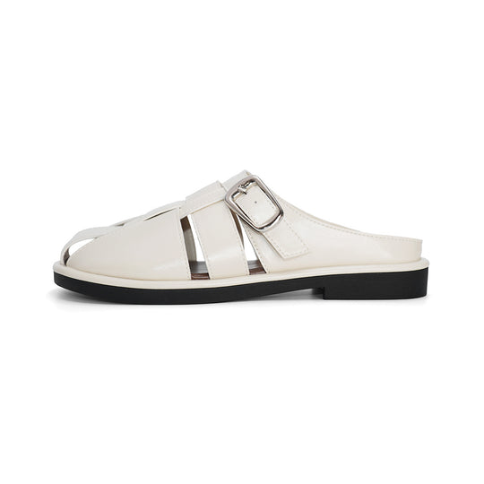 Damen elegante offene Clogs mit modischem Schnallen-Design EB