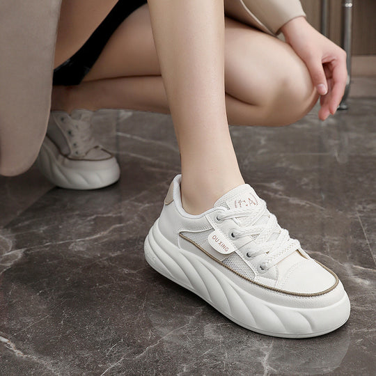 Damen trendige Chunky Sneakers mit hochgezogener Sohle und atmungsaktivem Obermaterial EB
