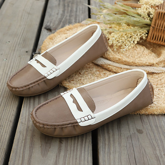 Damen Mokassin-Schuhe mit eleganter Lederverarbeitung EB