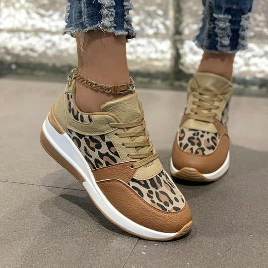 Damen Sneakers im modernen Leoprint-Design mit komfortabler Sohle EB