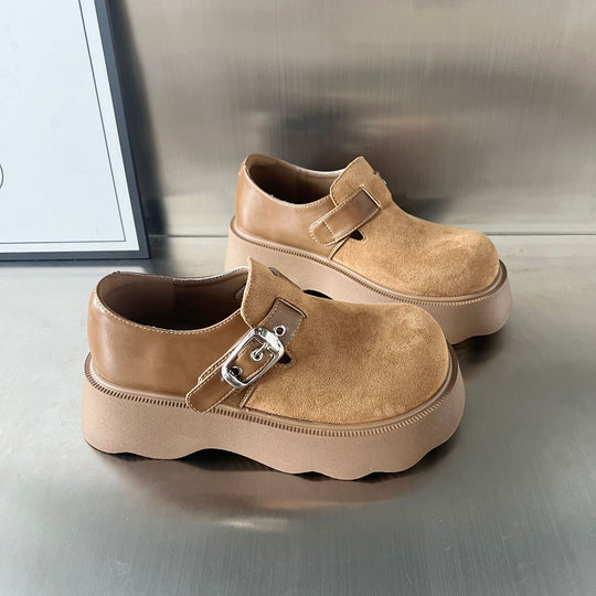 Damen Komfortable Plateau-Clogs mit modischem Schnallenverschluss und rutschfester Sohle EB