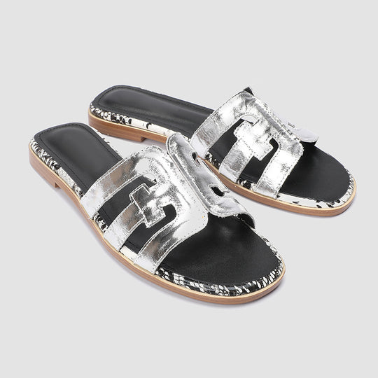 Damen modische Slides mit eleganten Akzenten EB