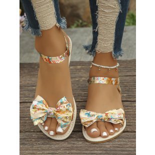 Damen Riemchen-Sandalen mit farbenfrohem Schleifen-Design EB