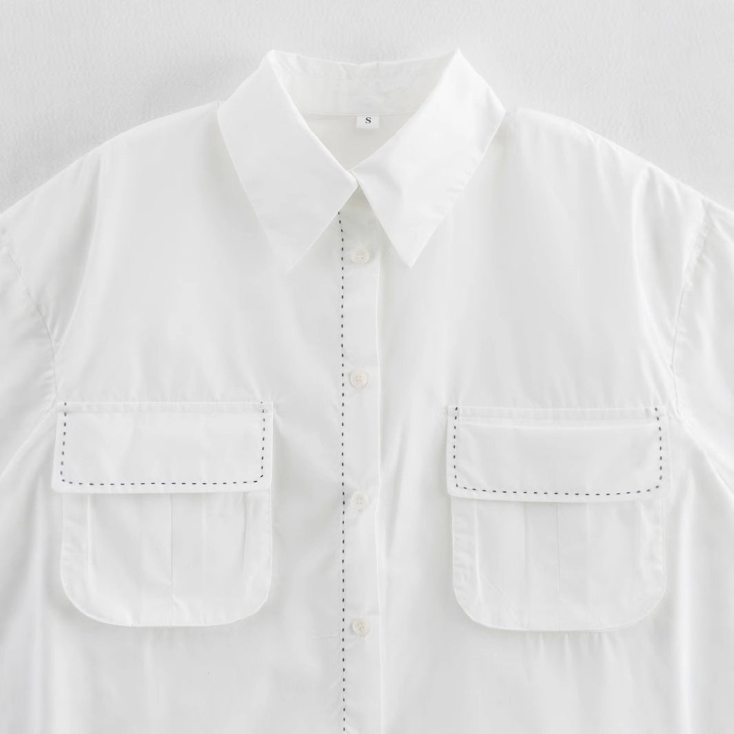 Damen Blusenshirt mit lässigem Schnitt und praktischen Brusttaschen EB